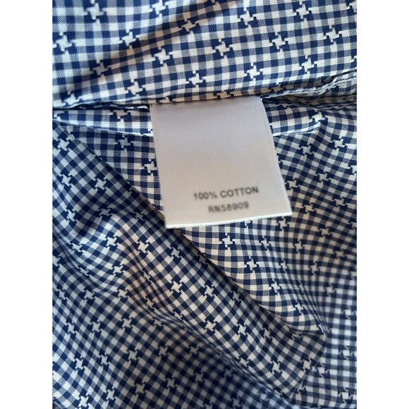 ROWM Mens Long Sleeve Button Down Shirt Size M NWT Blue White 100% Cotton - Picture 11 of 12